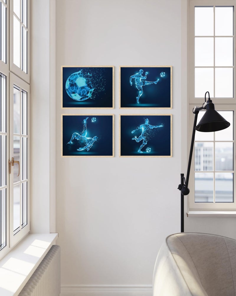 Summit Designs Soccer Wall Art Prints,Set of 4 (8x10) Unframed Soccer Posters,Soccer Room Decor For Men Kids Teenagers,Soccer Poster Set For Bedroom Man Cave,Soccer Wall Decor,Soccer Boys Bedroom Decor,X-Ray - Image 3